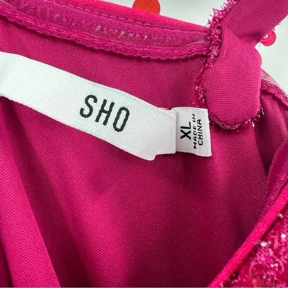 SHO by Tadashi Shoji Sequin Body-Con Minidress in Raspberry Pink size XL - Picture 6 of 10